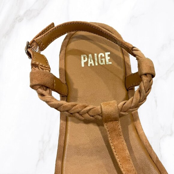 PAIGE Women's Toffee‎ Drew Braided Thong Sandals, Size 6 - Picture 4 of 5